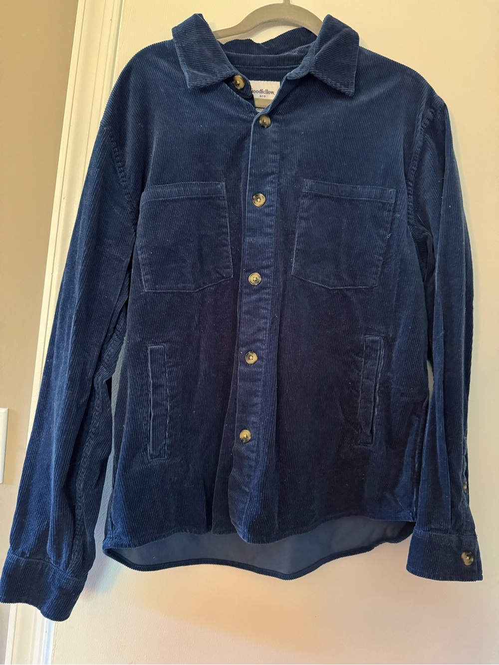 Corduroy Button-Up Jacket - Navy